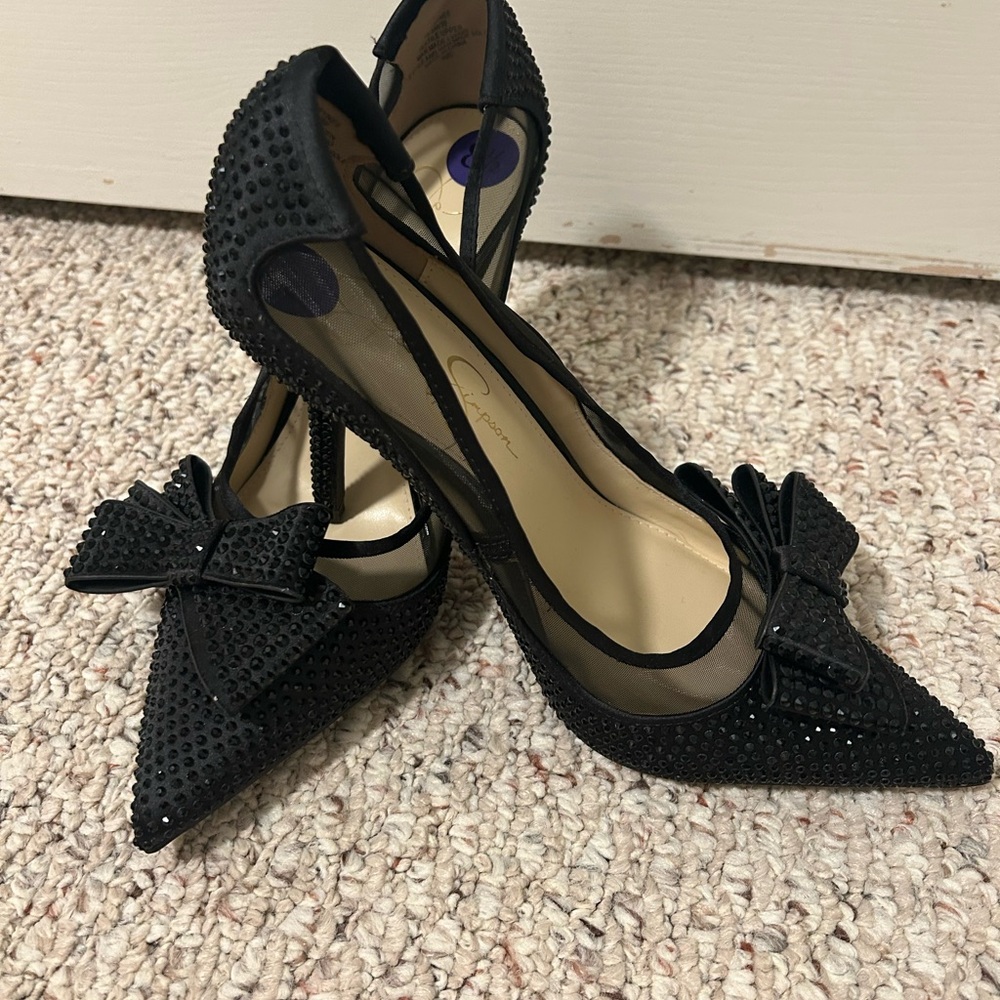 Jessica Simpson Black Studded Heels